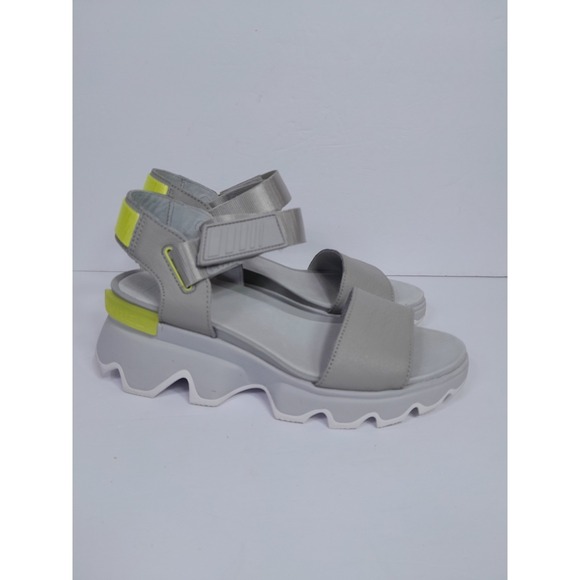 Sorel Shoes - Sorel Kinetic Impact Sandals Platform Women 8  Gray Neon Wedge